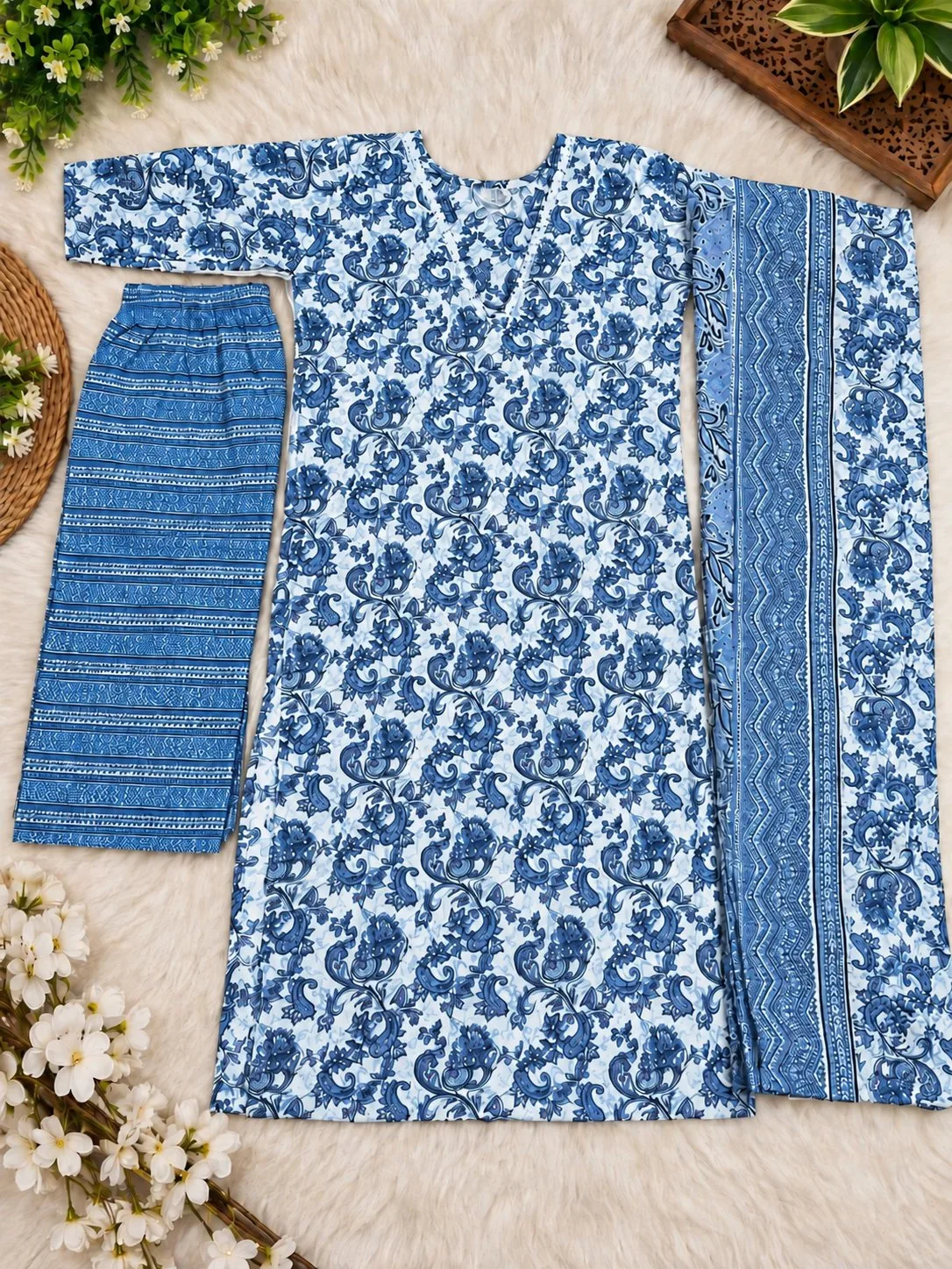 Floral Printed 3-Piece Kurta Set with Dupatta — photo 1