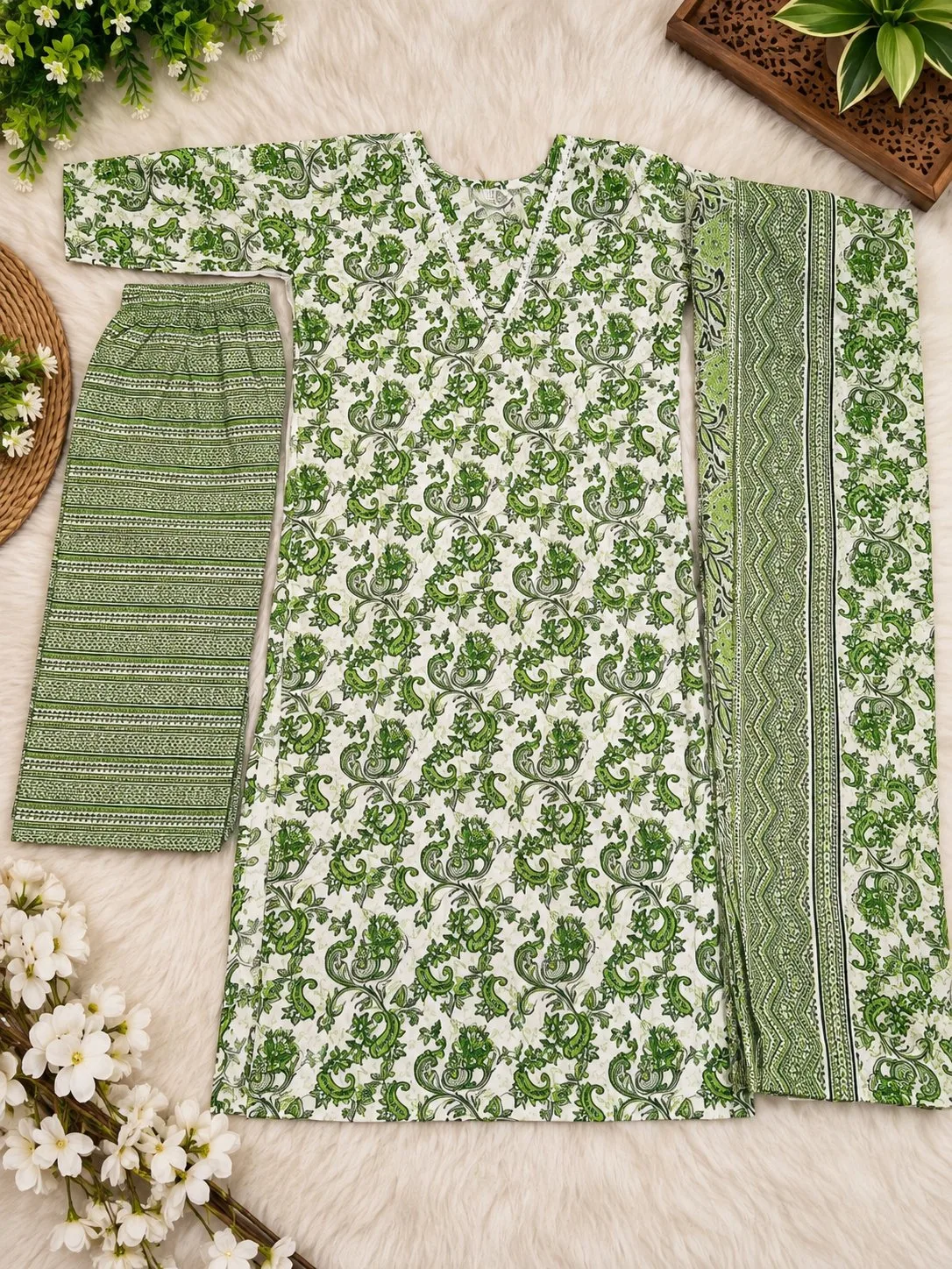 Floral Printed 3-Piece Kurta Set with Dupatta — photo 5