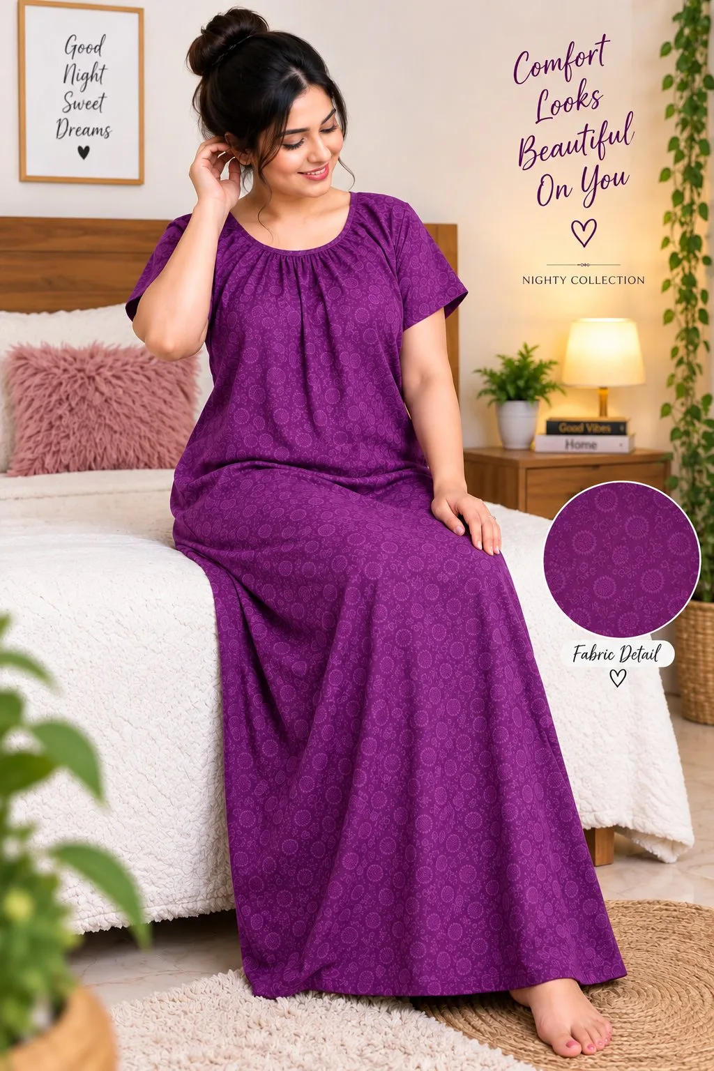 Women’s Printed Comfort Nighty – Soft Cotton Blend — photo 2