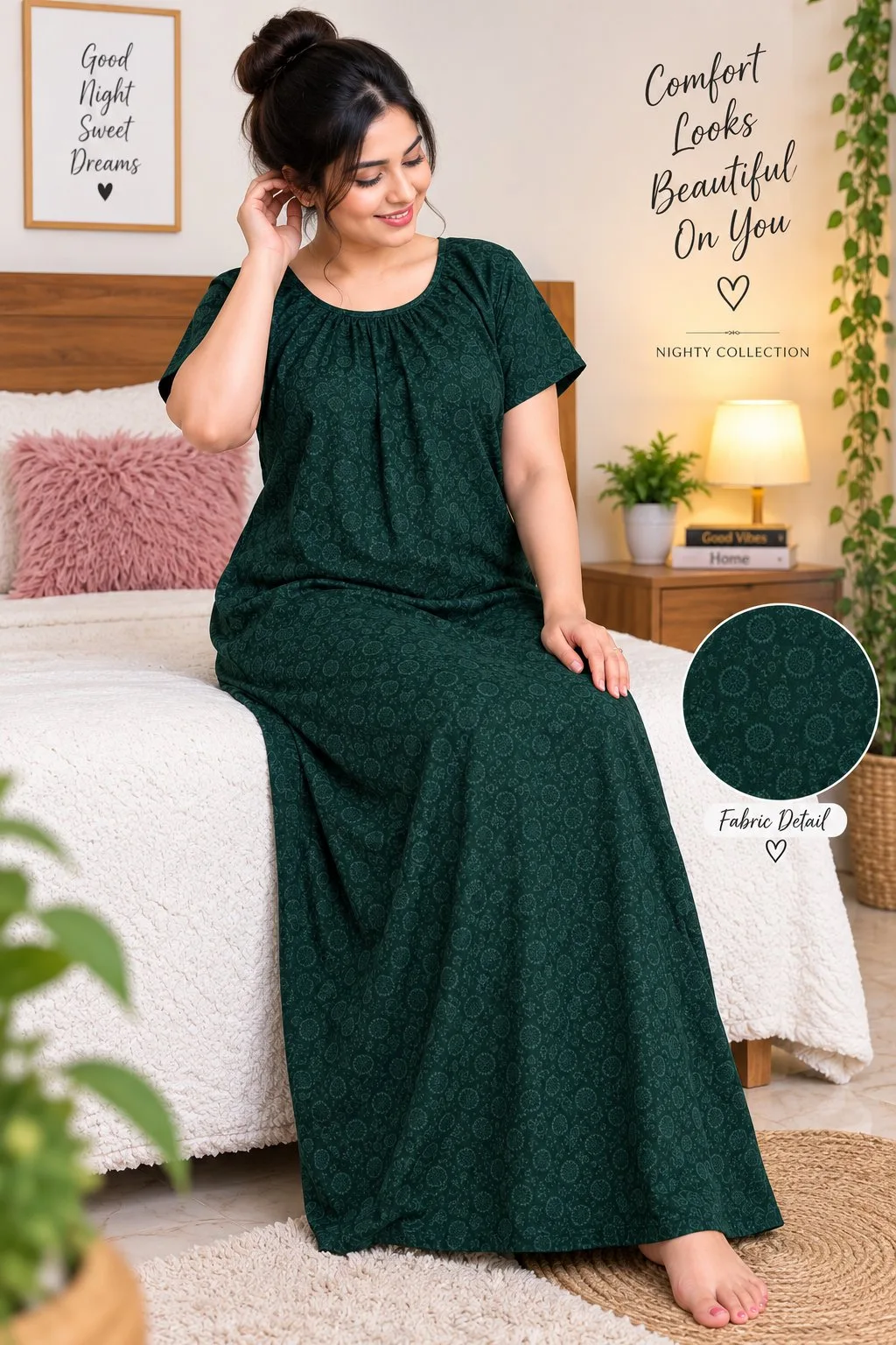 Women’s Printed Comfort Nighty – Soft Cotton Blend — photo 3